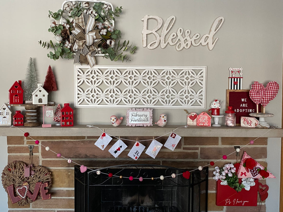 Decorating for Valentine's Day using Differing Heights