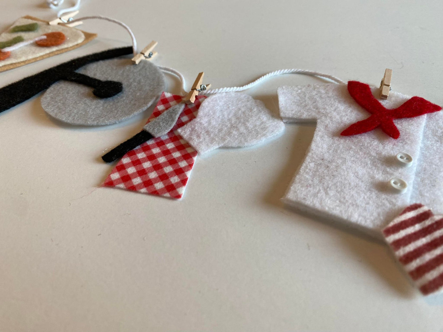 Pizzeria Banner Pizza Chef Garland Restaurant Bunting Felt Wall Hanging Decoration for Pizza Lovers