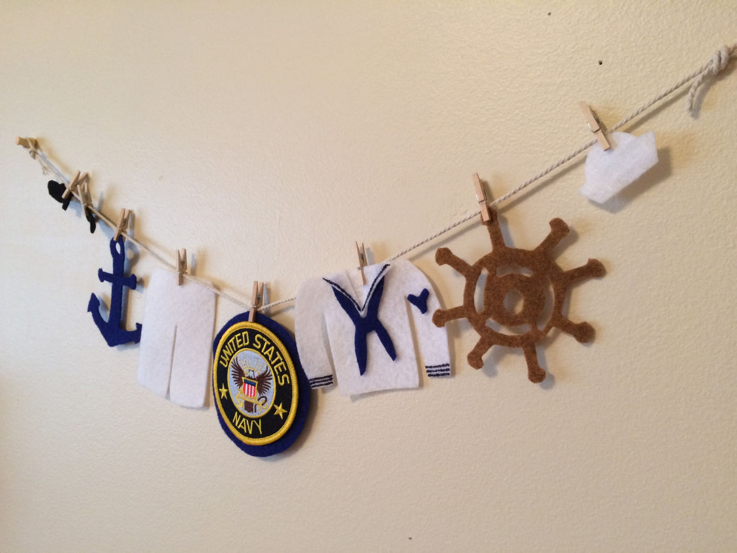 United States Navy Felt Miniature Clothesline