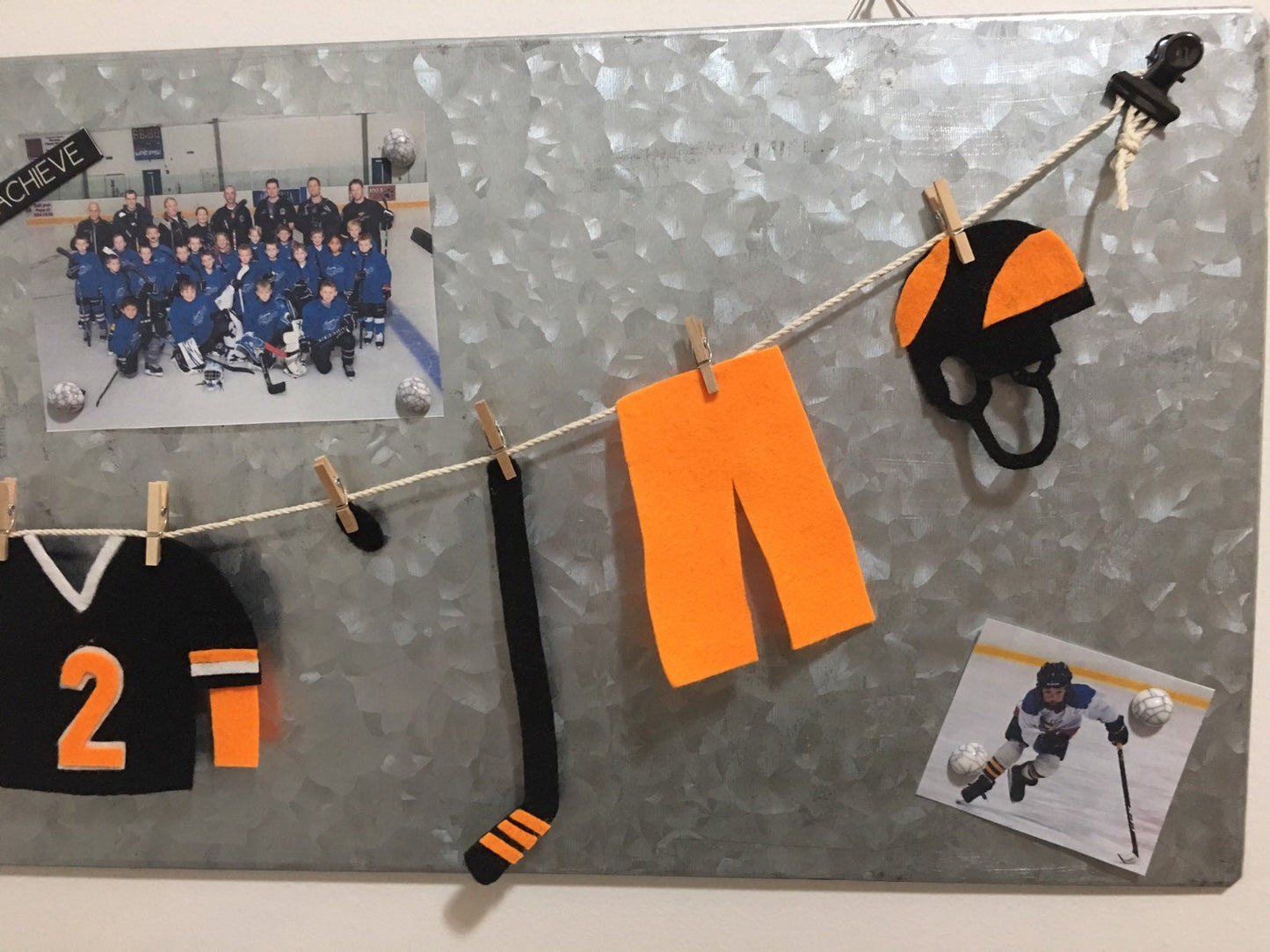 Miniature Felt Hockey Player's Clothesline Decoration Hockey Banner Bunting Garland Wall Hanging