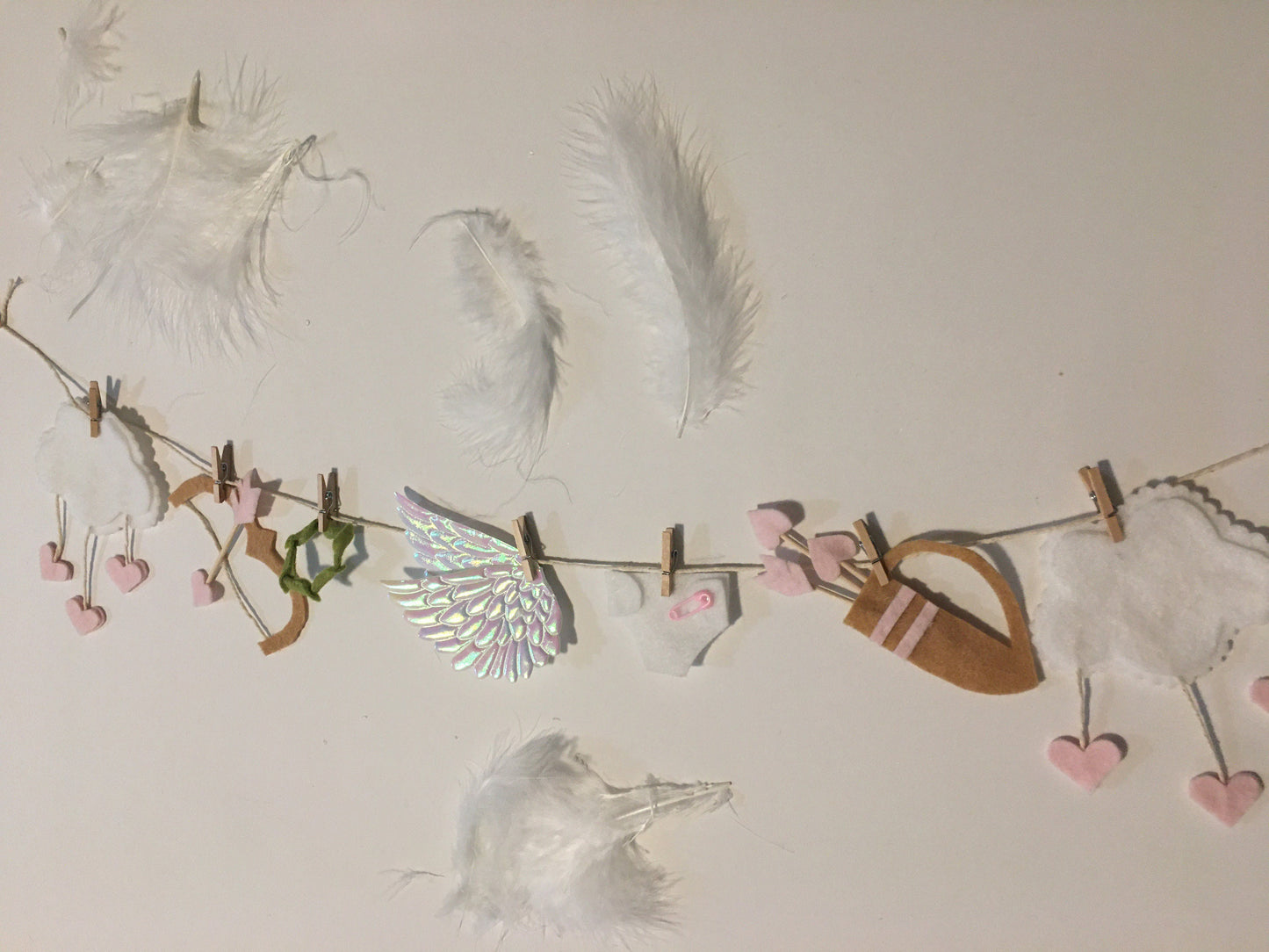 Cupid’s Clothesline Felt Miniature Banner Garland Bunting Wall Hanging Valentine’s Day Decoration