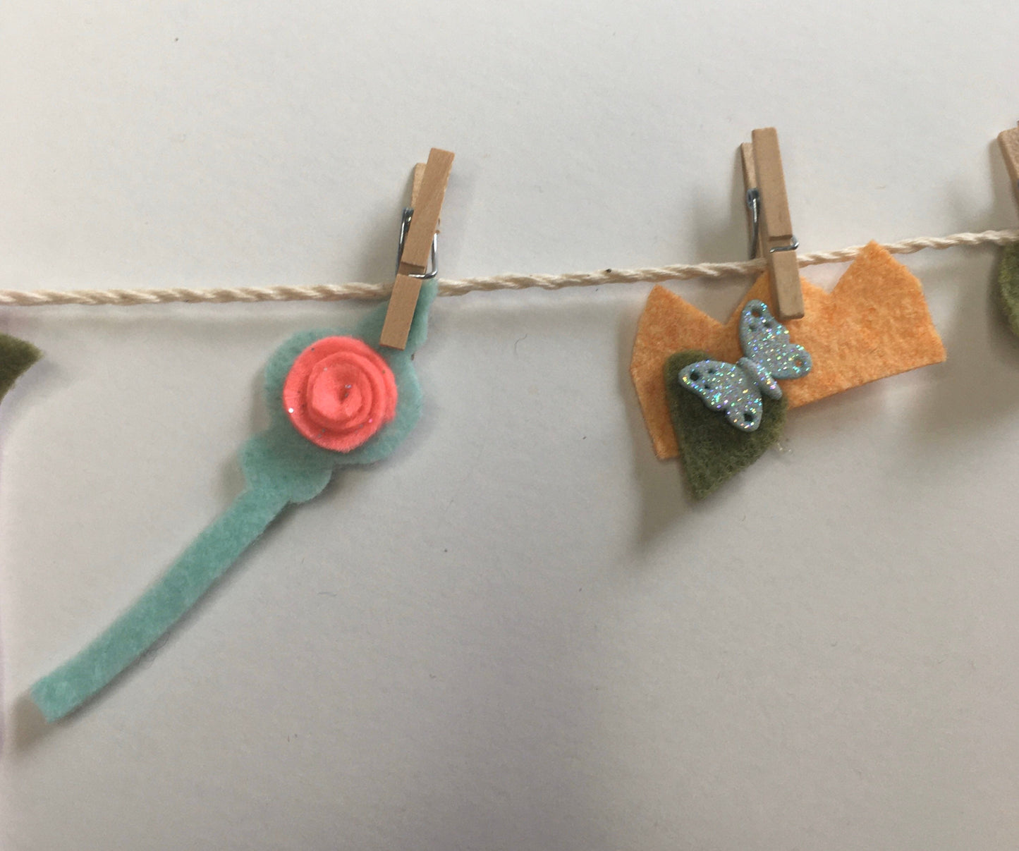 Fairy Princess Miniature Felt Clothesline Banner Garland Bunting Wall Hanging Decoration