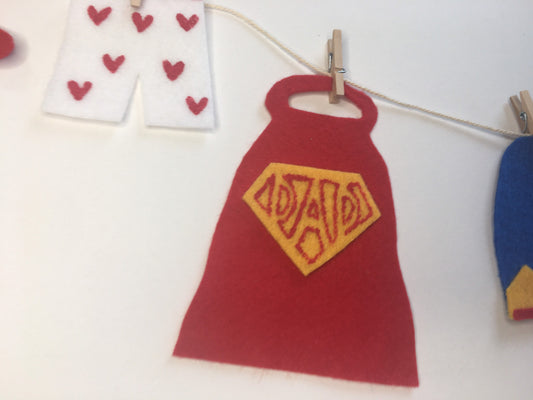 Super Dad Miniature Felt Clothesline Banner Garland Bunting Wall Hanging Decoration for Father’s Day Gift