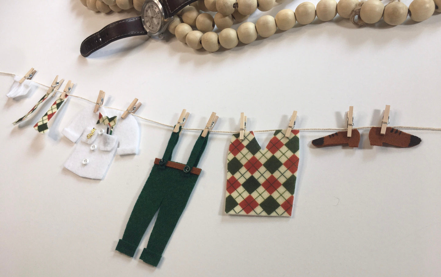 Nerd Clothesline Nerdy Man Banner Hipster Bunting Felt Miniature Wall Hanging Decoration