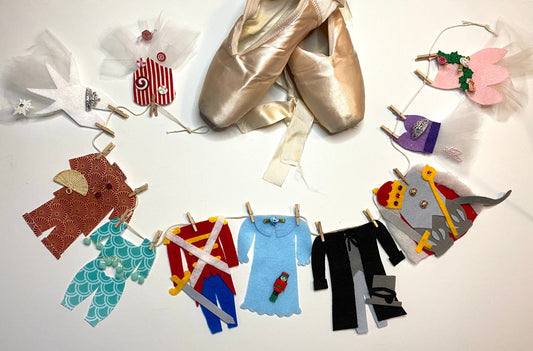 The Nutcracker Ballet Christmas Miniature Felt Banner Garland Bunting Wall Hanging Decoration