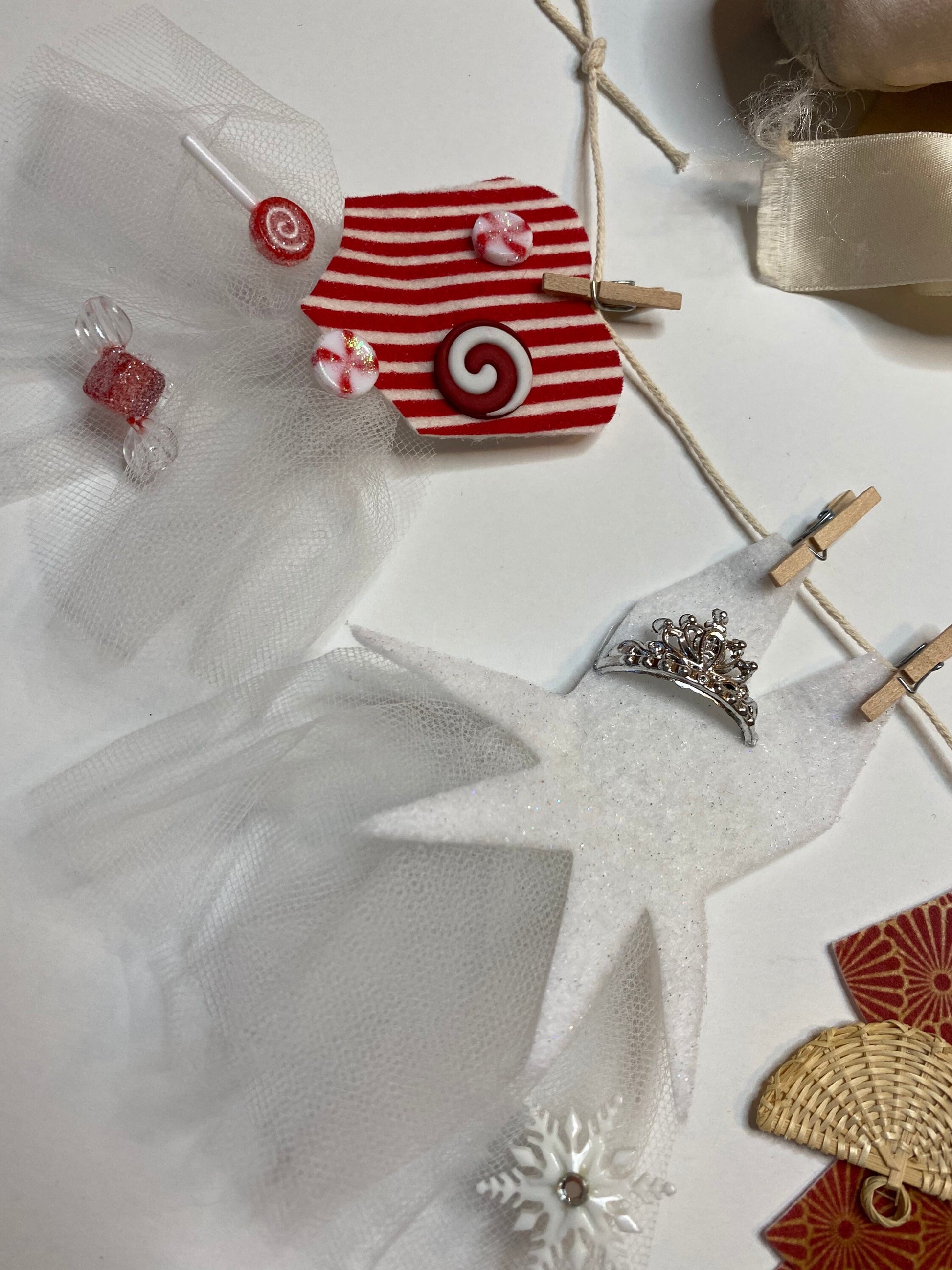 The Nutcracker Ballet Christmas Miniature Felt Banner Garland Bunting Wall Hanging Decoration