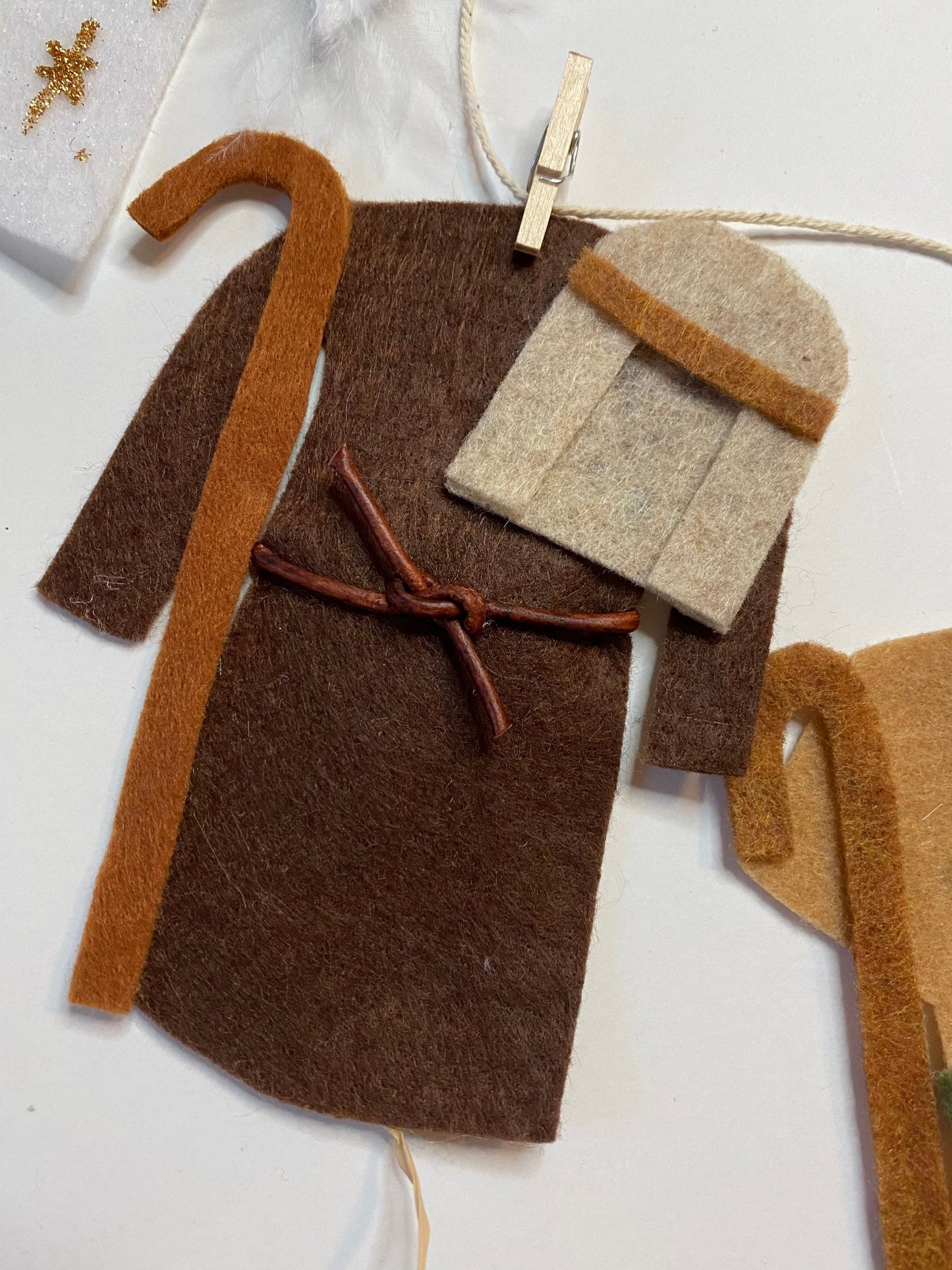 The Nativity Christmas Miniature Felt Clothesline Banner Garland Bunting Wall Hanging or Fireplace Mantel Decoration