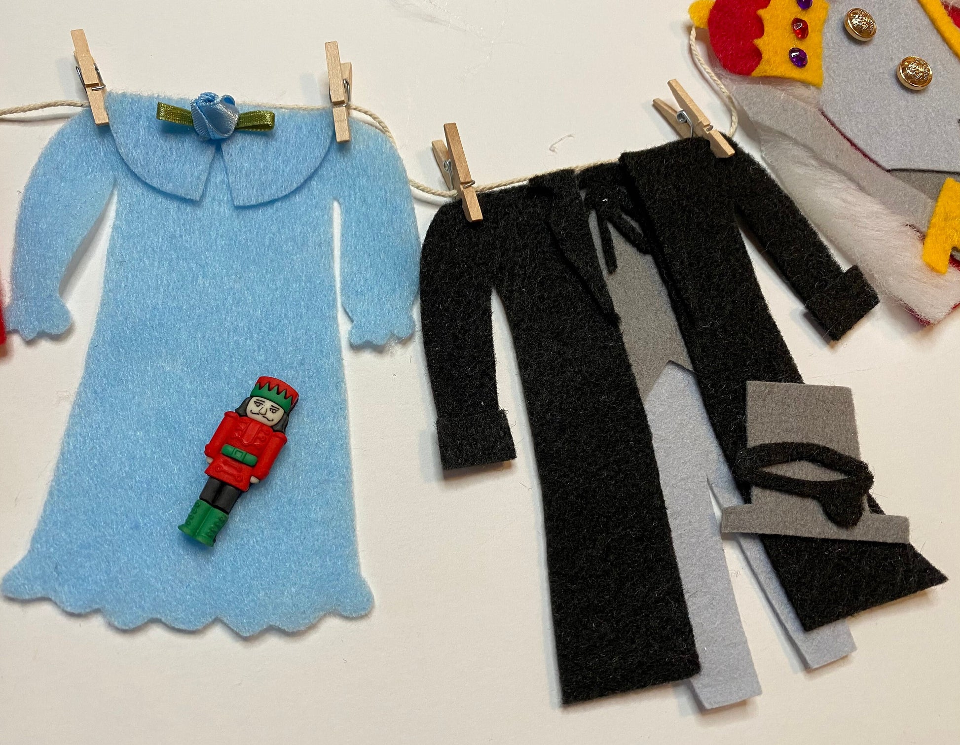 The Nutcracker Ballet Christmas Miniature Felt Banner Garland Bunting Wall Hanging Decoration