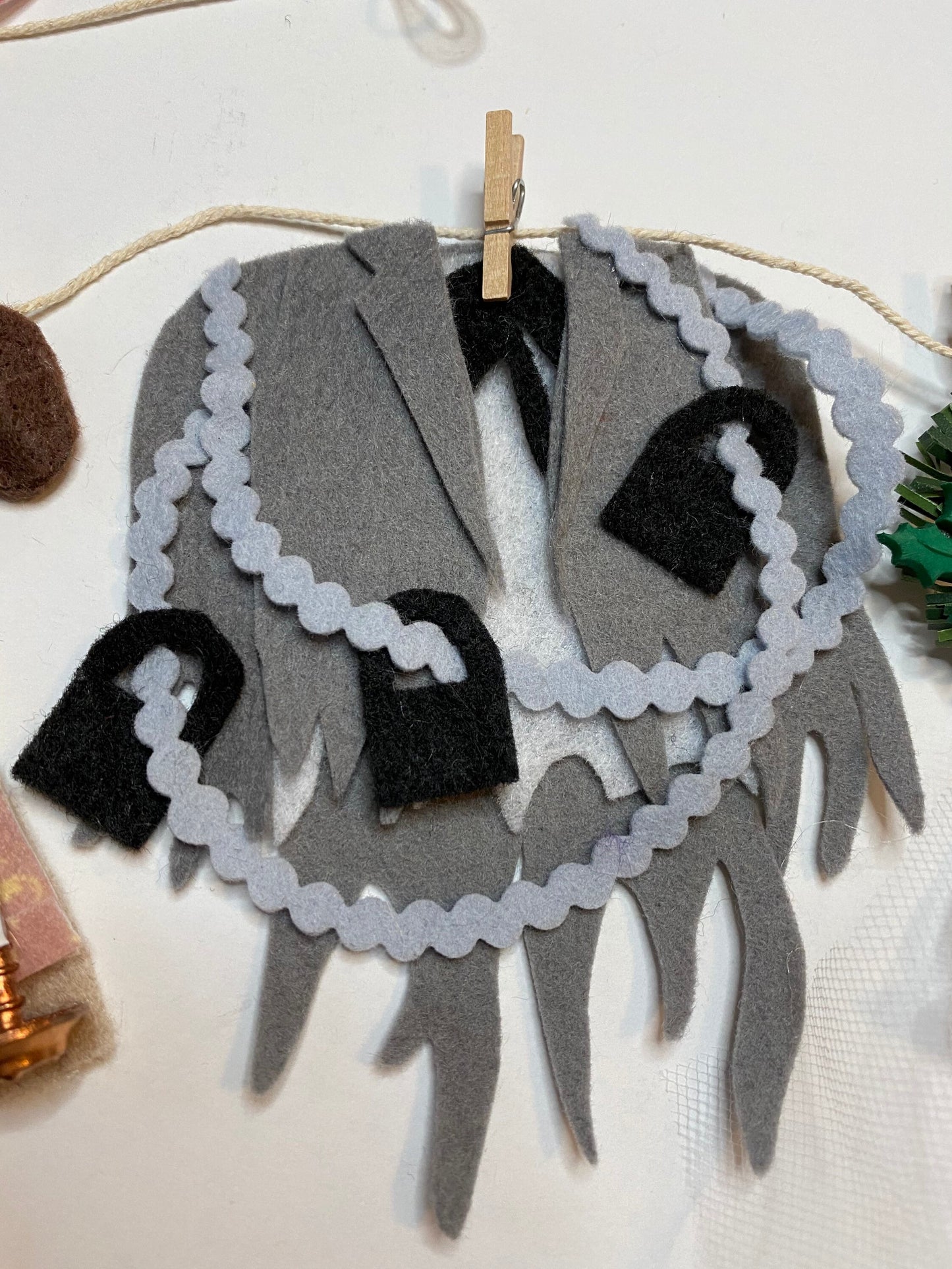 The Christmas Carol Miniature Felt Clothesline Banner Garland Bunting Wall Hanging Decoration