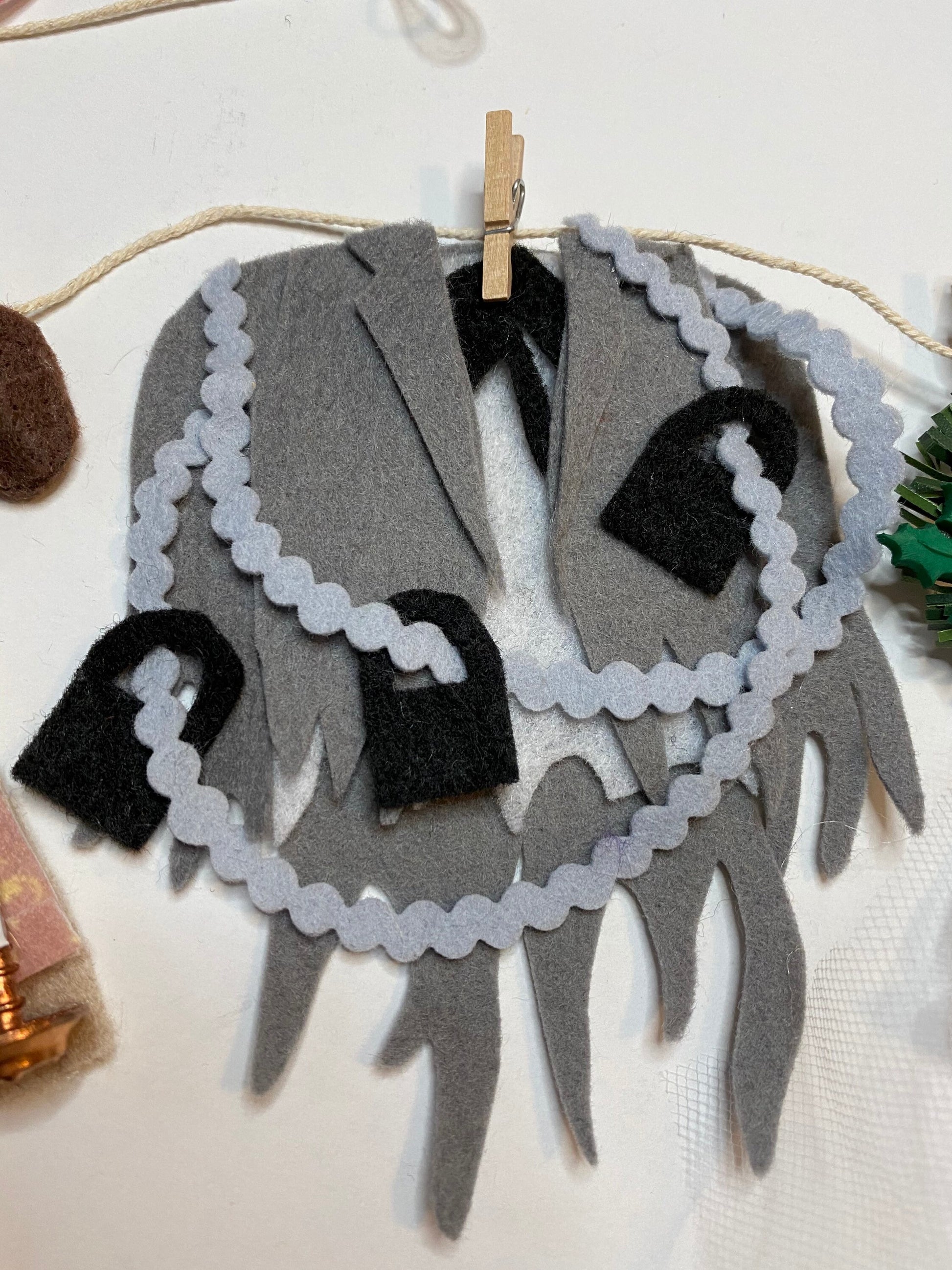 The Christmas Carol Miniature Felt Clothesline Banner Garland Bunting Wall Hanging Decoration
