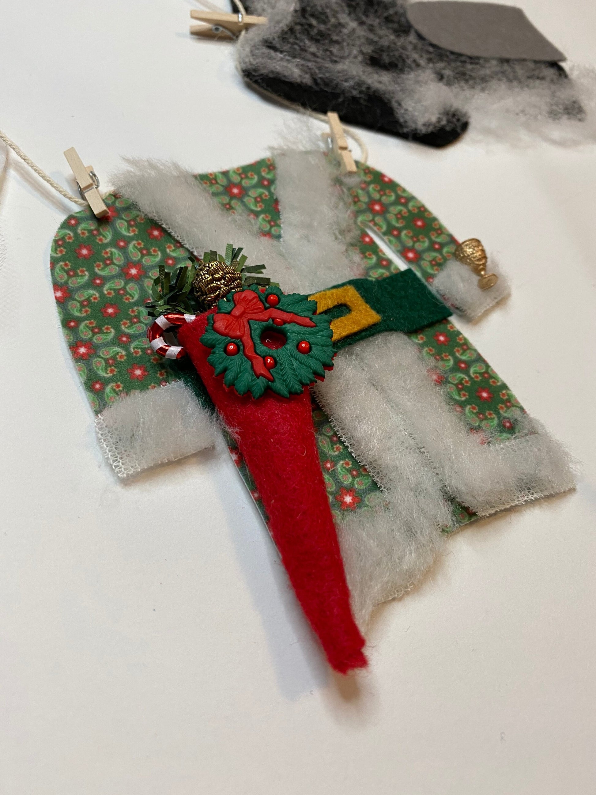 The Christmas Carol Miniature Felt Clothesline Banner Garland Bunting Wall Hanging Decoration