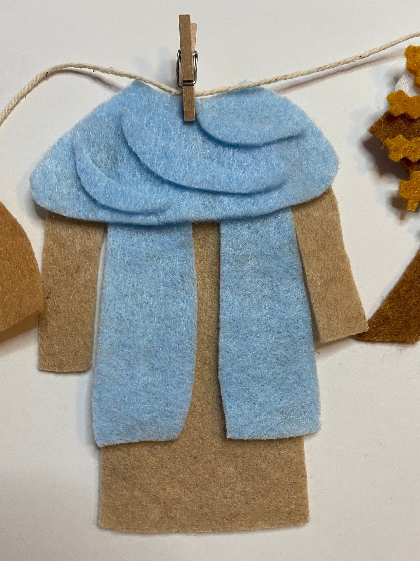 The Nativity Christmas Miniature Felt Clothesline Banner Garland Bunting Wall Hanging or Fireplace Mantel Decoration