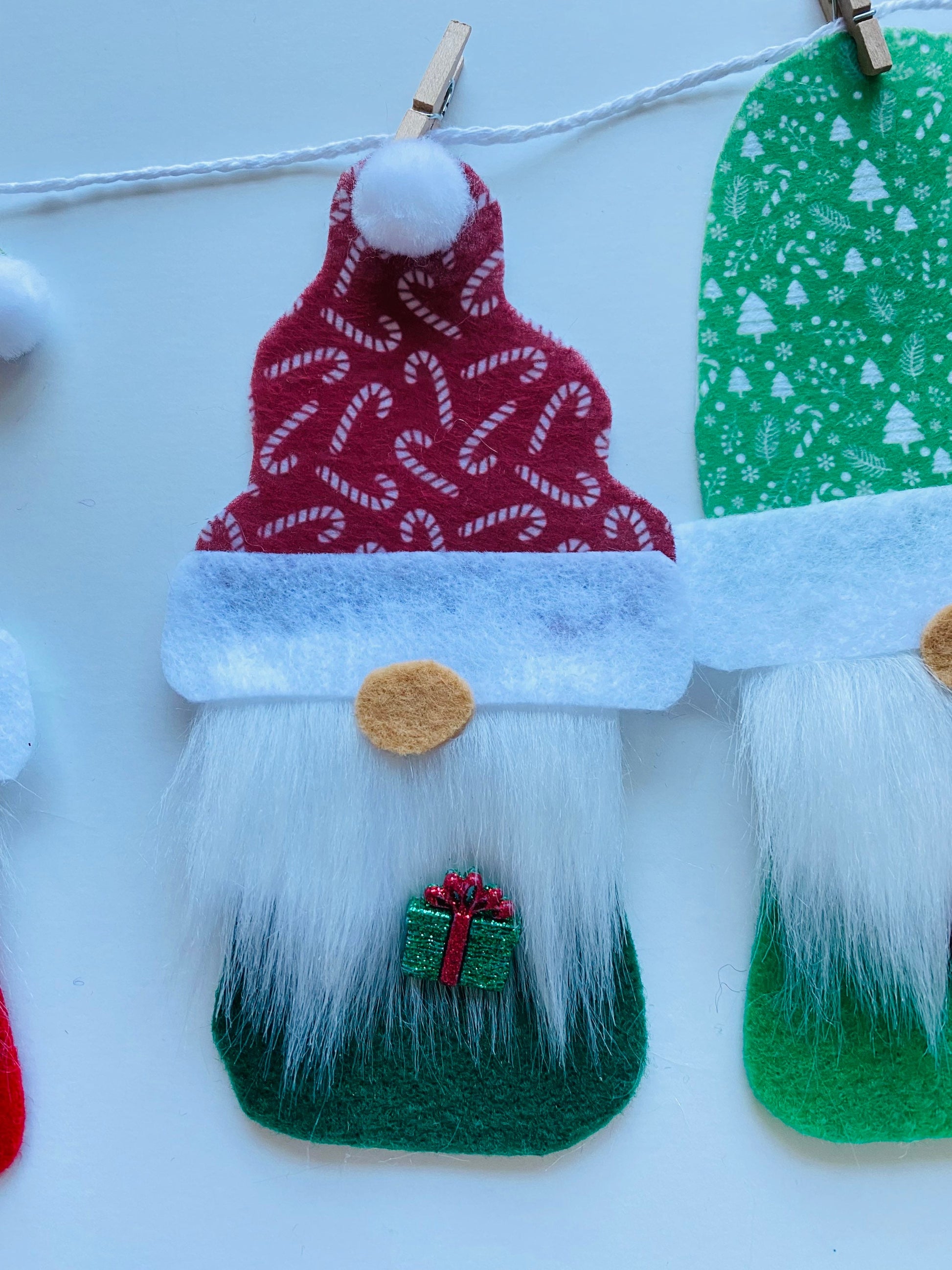 Christmas Gnomes Felt Banner