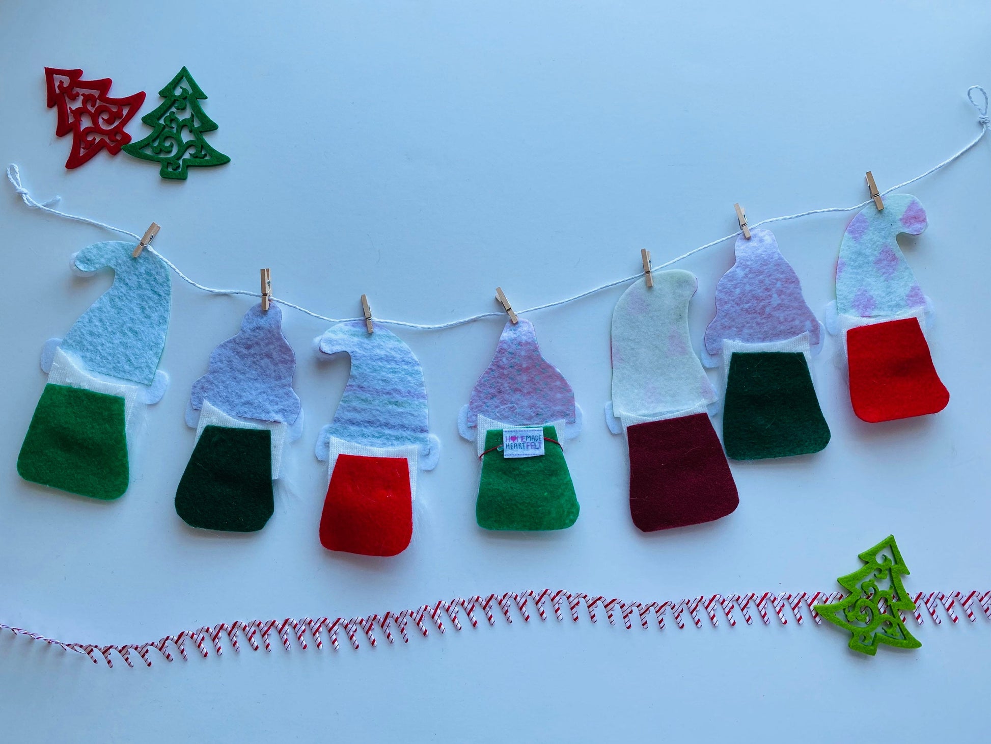 Christmas Gnomes Felt Banner