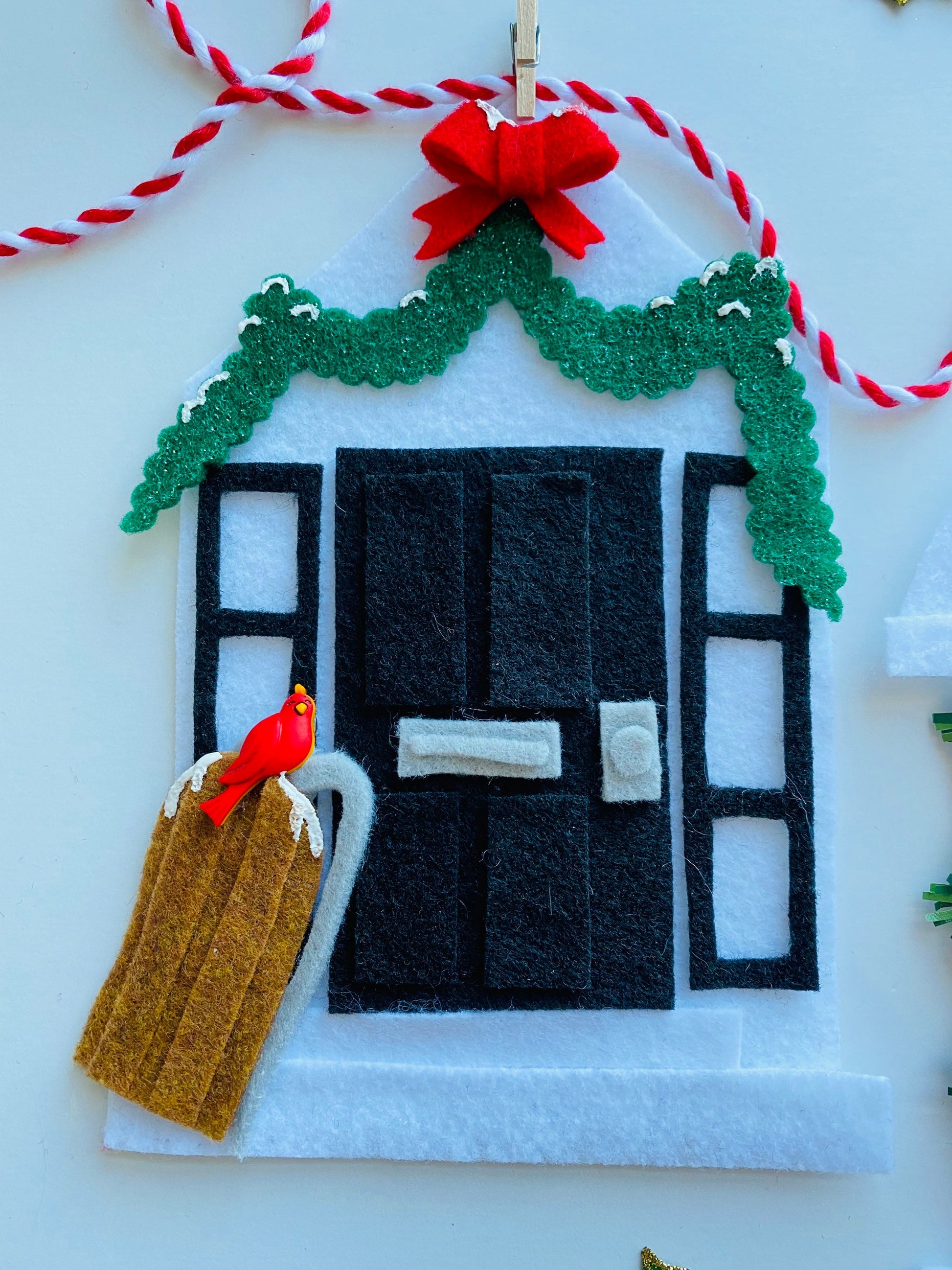 Christmas Holiday Doors Felt Banner Garland Bunting Wall Hanging Decoration