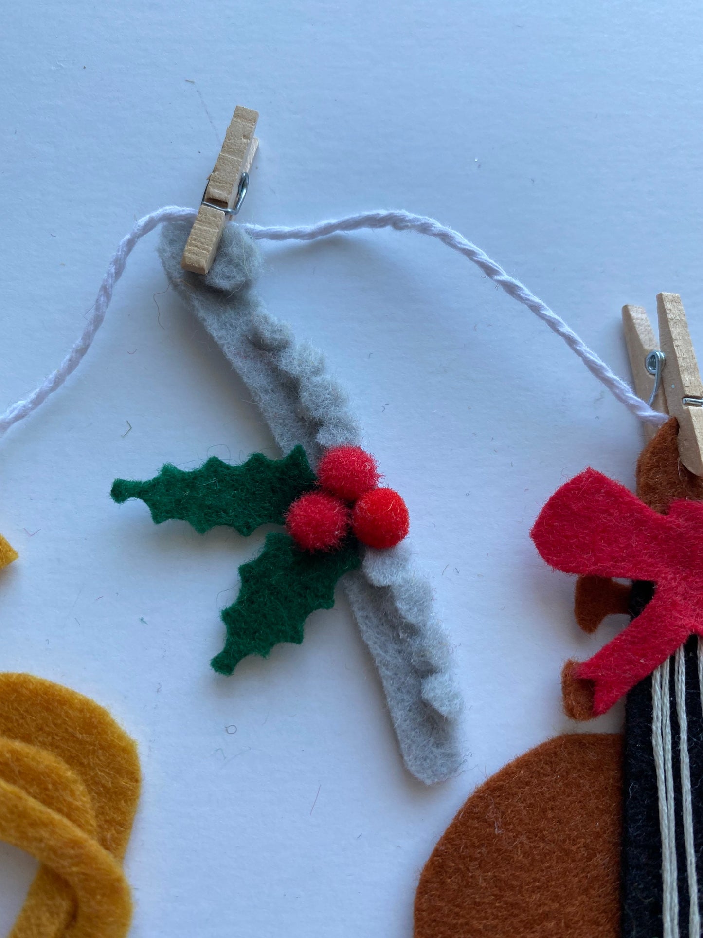 Instruments with Holly Orchestra Christmas Banner Holiday Garland Bunting Wall Hanging Decoration