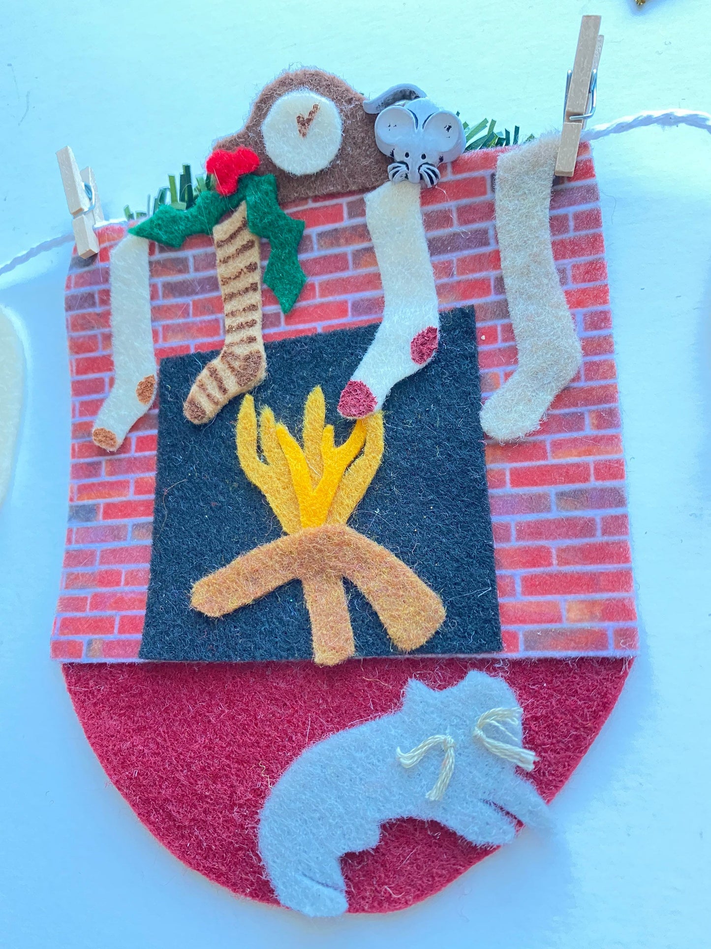 Twas the Night Before Christmas Miniature Felt Banner Garland Bunting Wall Hanging Decoration