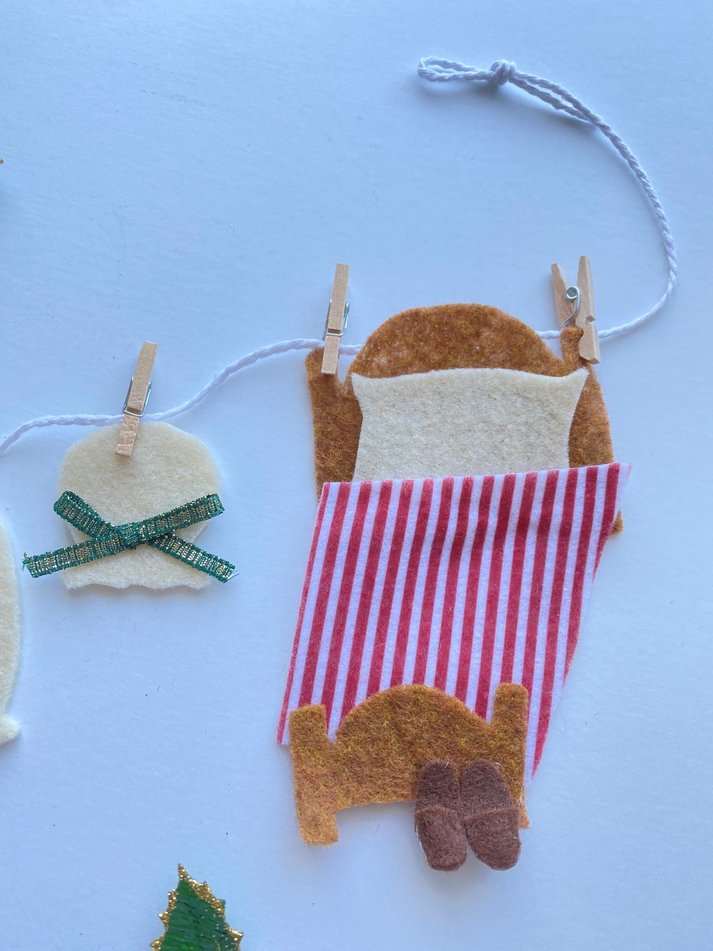 Twas the Night Before Christmas Miniature Felt Banner Garland Bunting Wall Hanging Decoration
