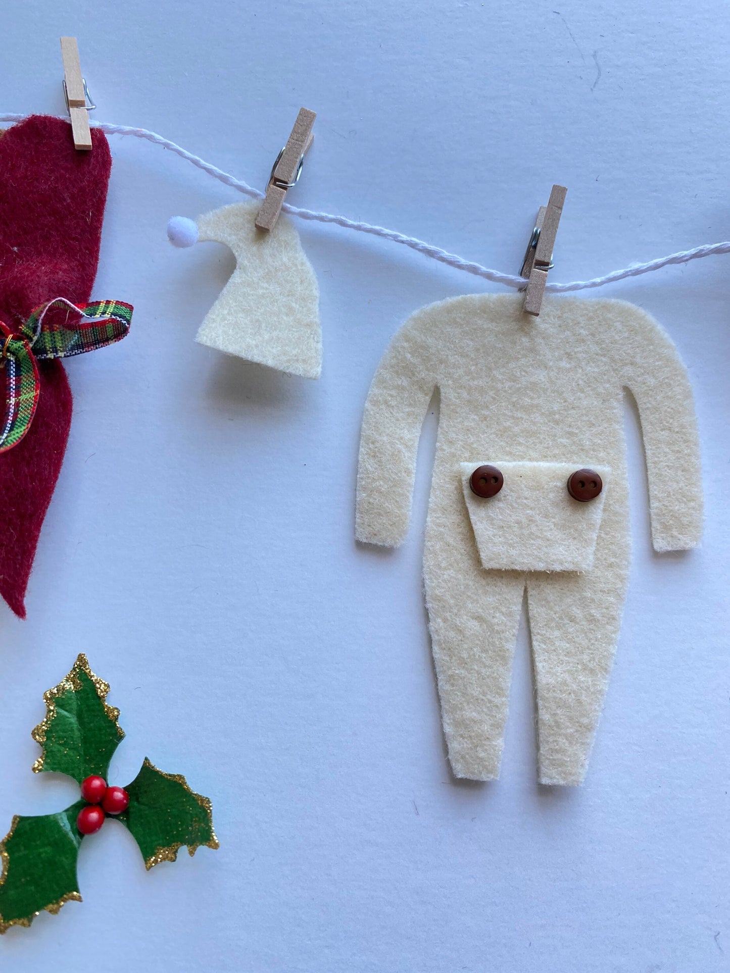 Twas the Night Before Christmas Miniature Felt Banner Garland Bunting Wall Hanging Decoration