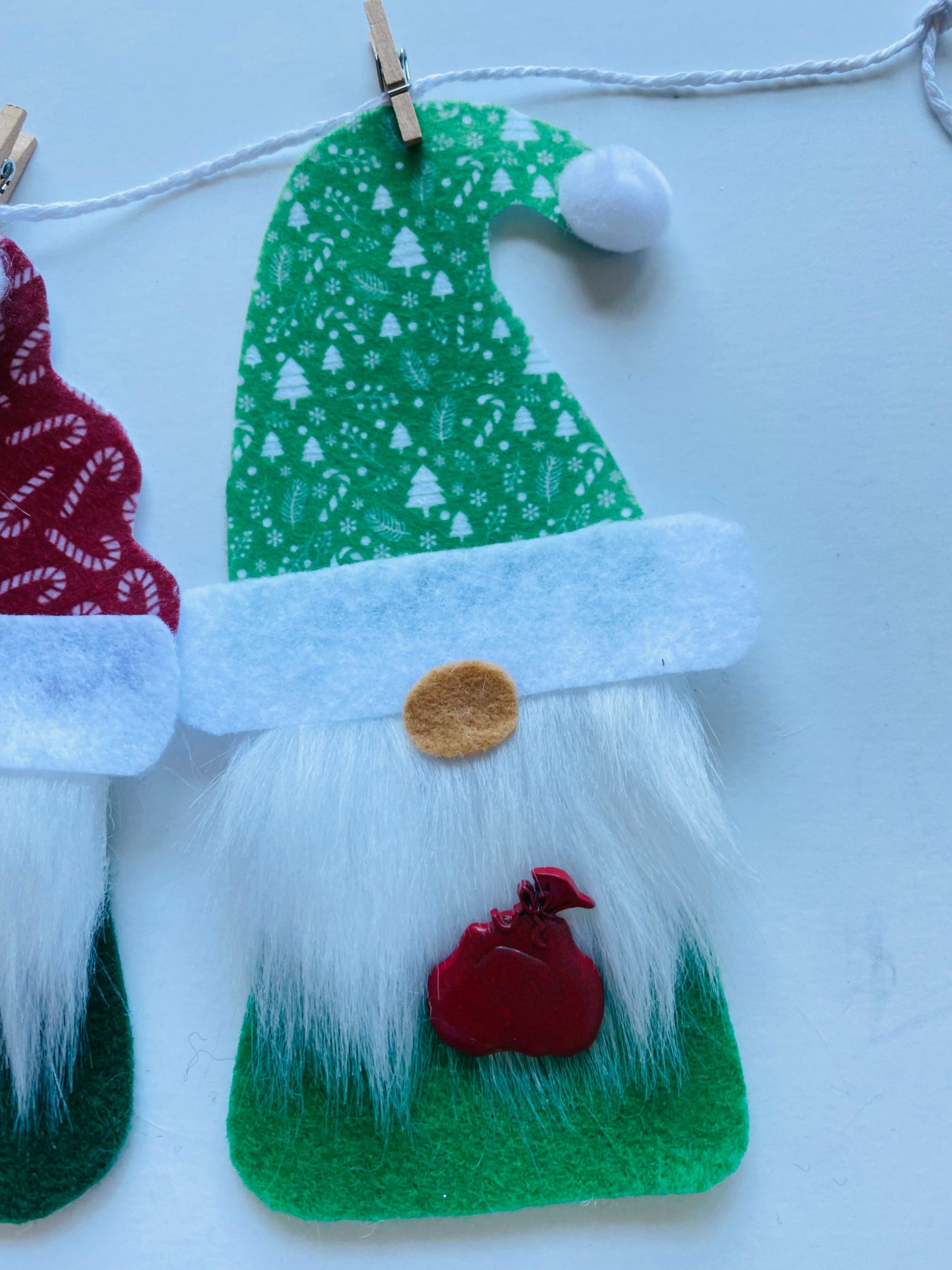 Christmas Gnomes Felt Banner