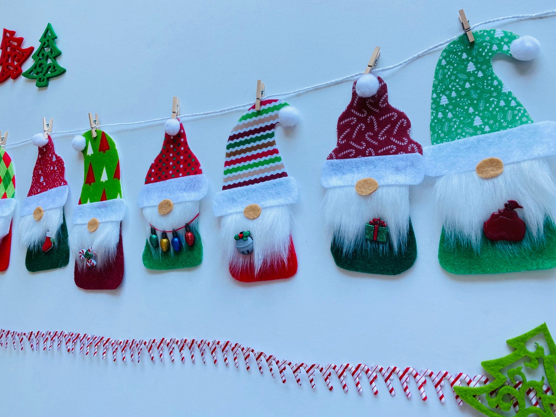 Christmas Gnomes Felt Banner