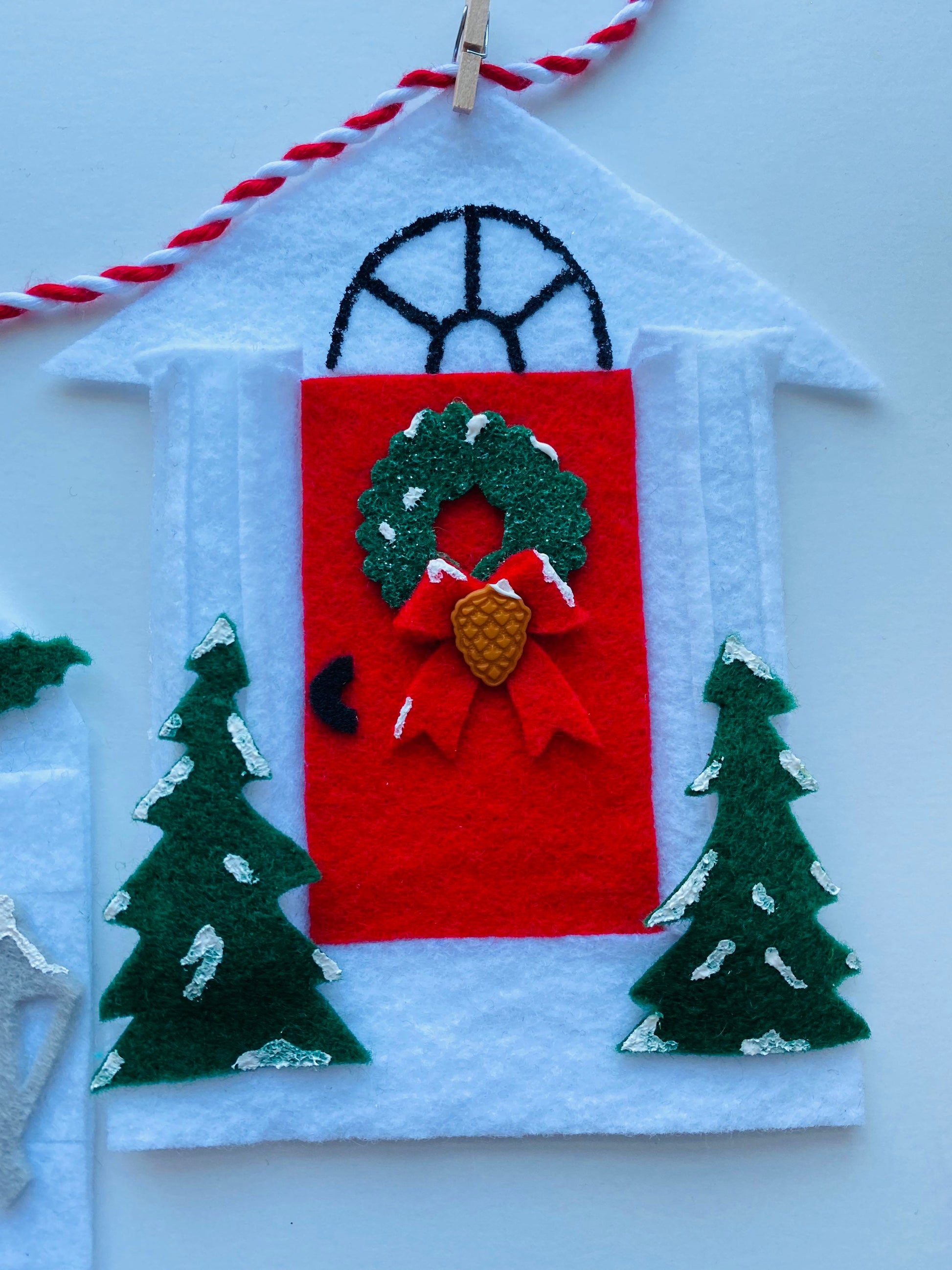 Christmas Holiday Doors Felt Banner Garland Bunting Wall Hanging Decoration