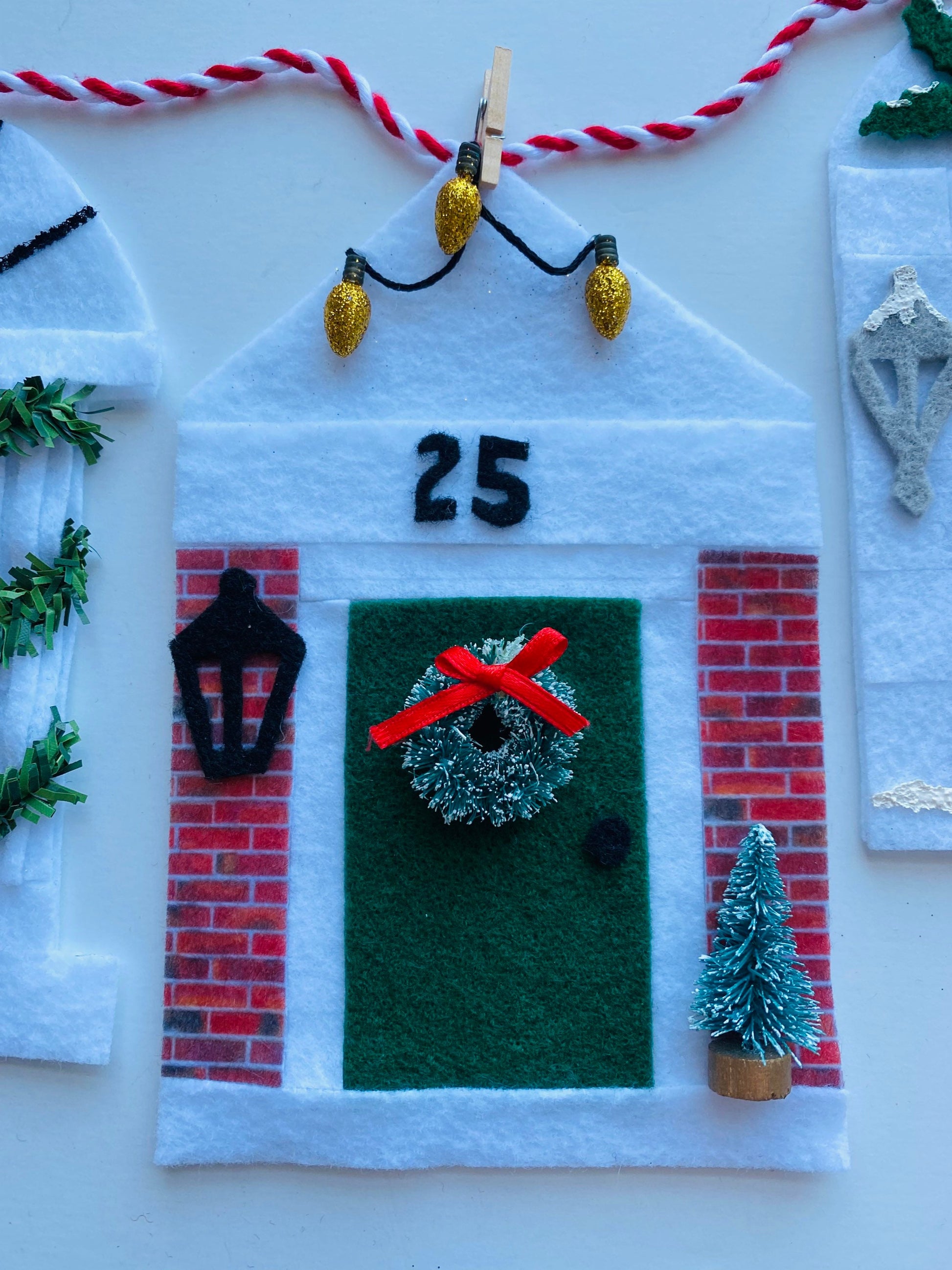 Christmas Holiday Doors Felt Banner Garland Bunting Wall Hanging Decoration