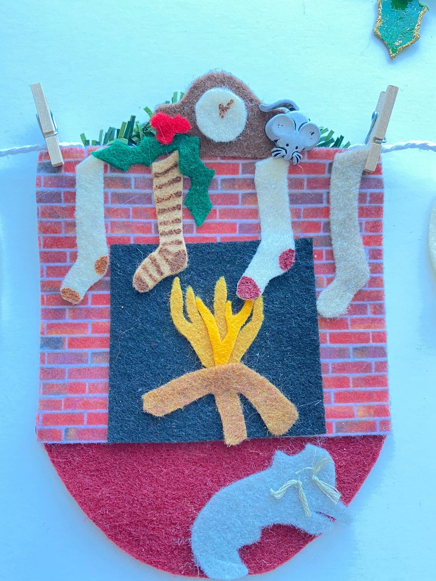 Twas the Night Before Christmas Miniature Felt Banner Garland Bunting Wall Hanging Decoration