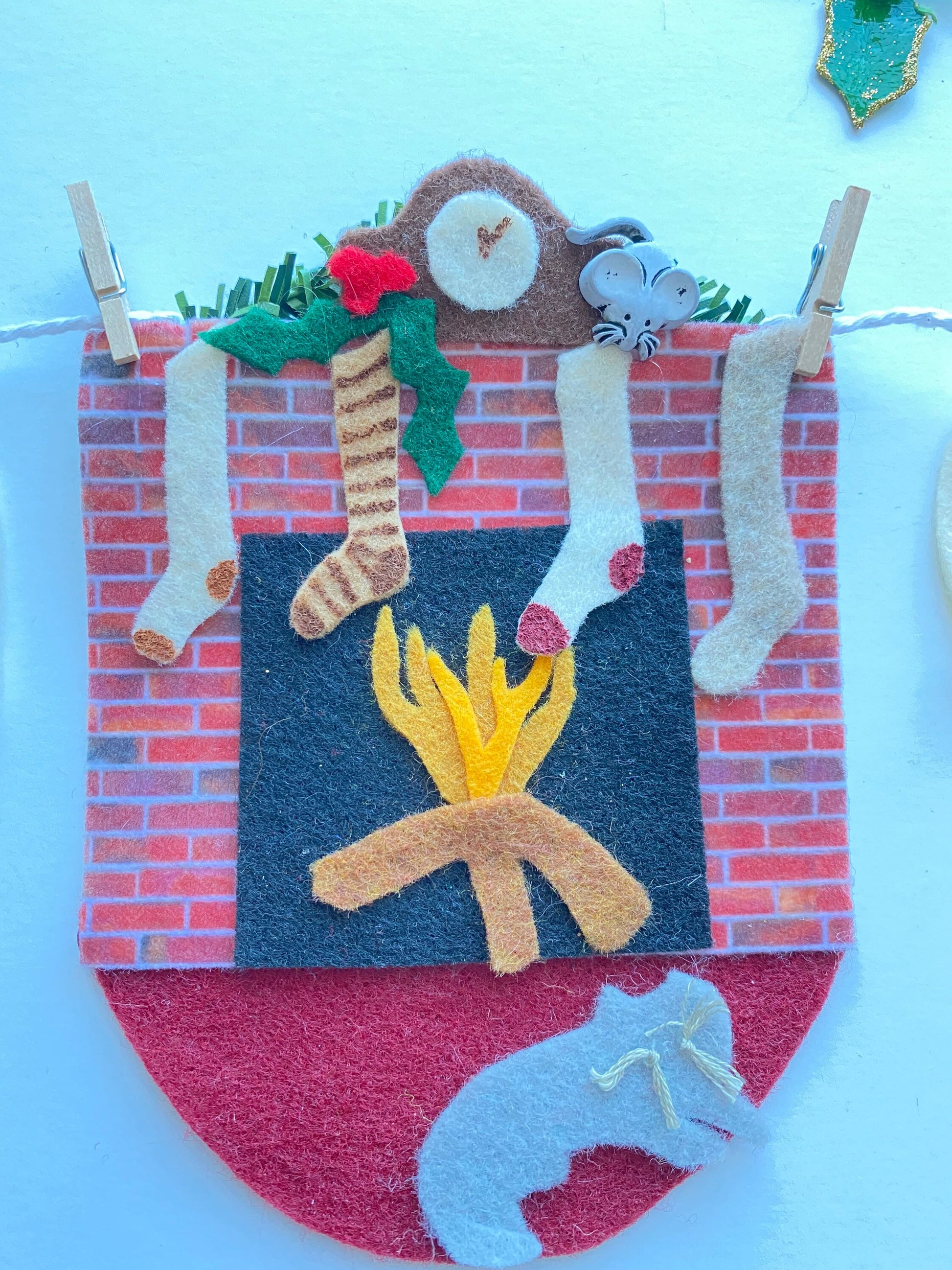 Twas the Night Before Christmas Miniature Felt Banner Garland Bunting Wall Hanging Decoration