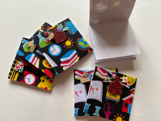 School Themed Notepad, Single Blank Book for Teacher Gift, First Day of School Gift, Student Gift Set of 24