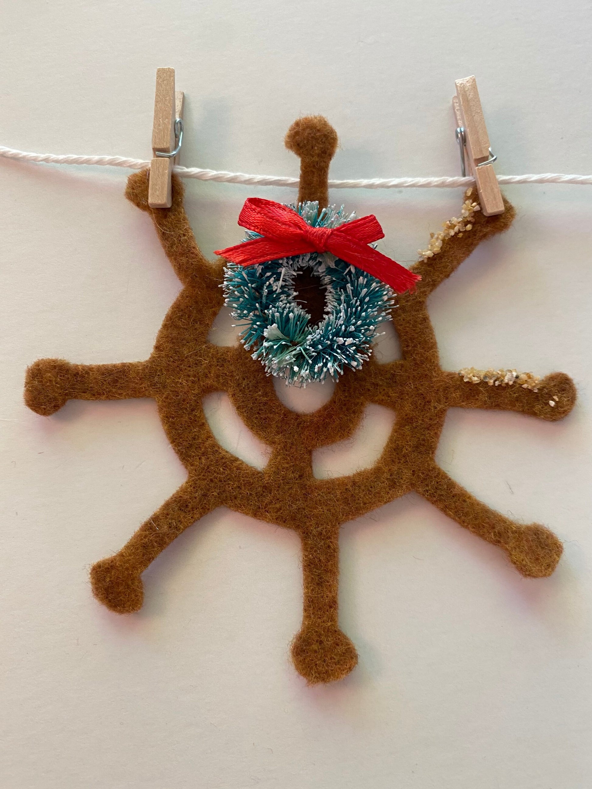 Nautical Beach Christmas Felt Banner Garland Bunting Wall Hanging Decoration