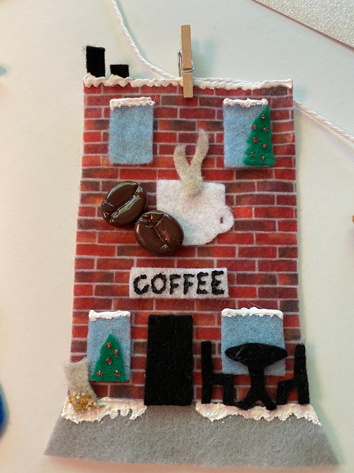Snowy Christmas Village Banner Garland Holiday Bunting Wall Hanging Decoration for December