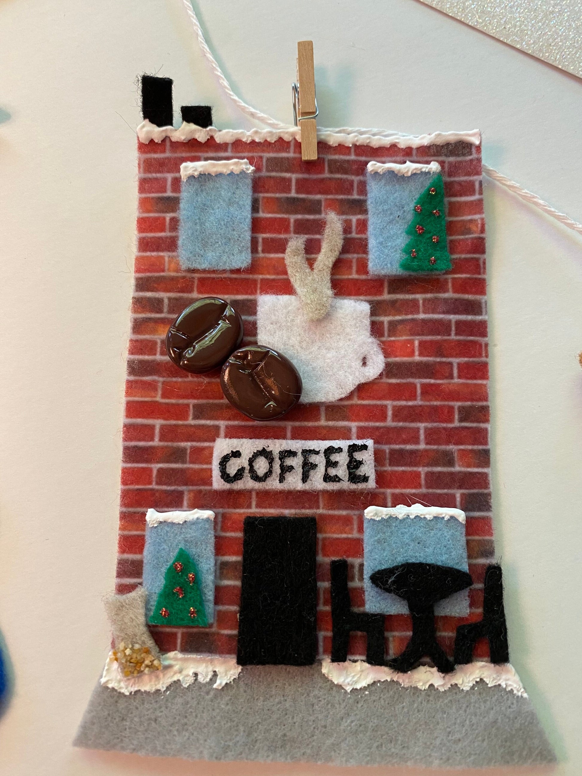 Snowy Christmas Village Banner Garland Holiday Bunting Wall Hanging Decoration for December