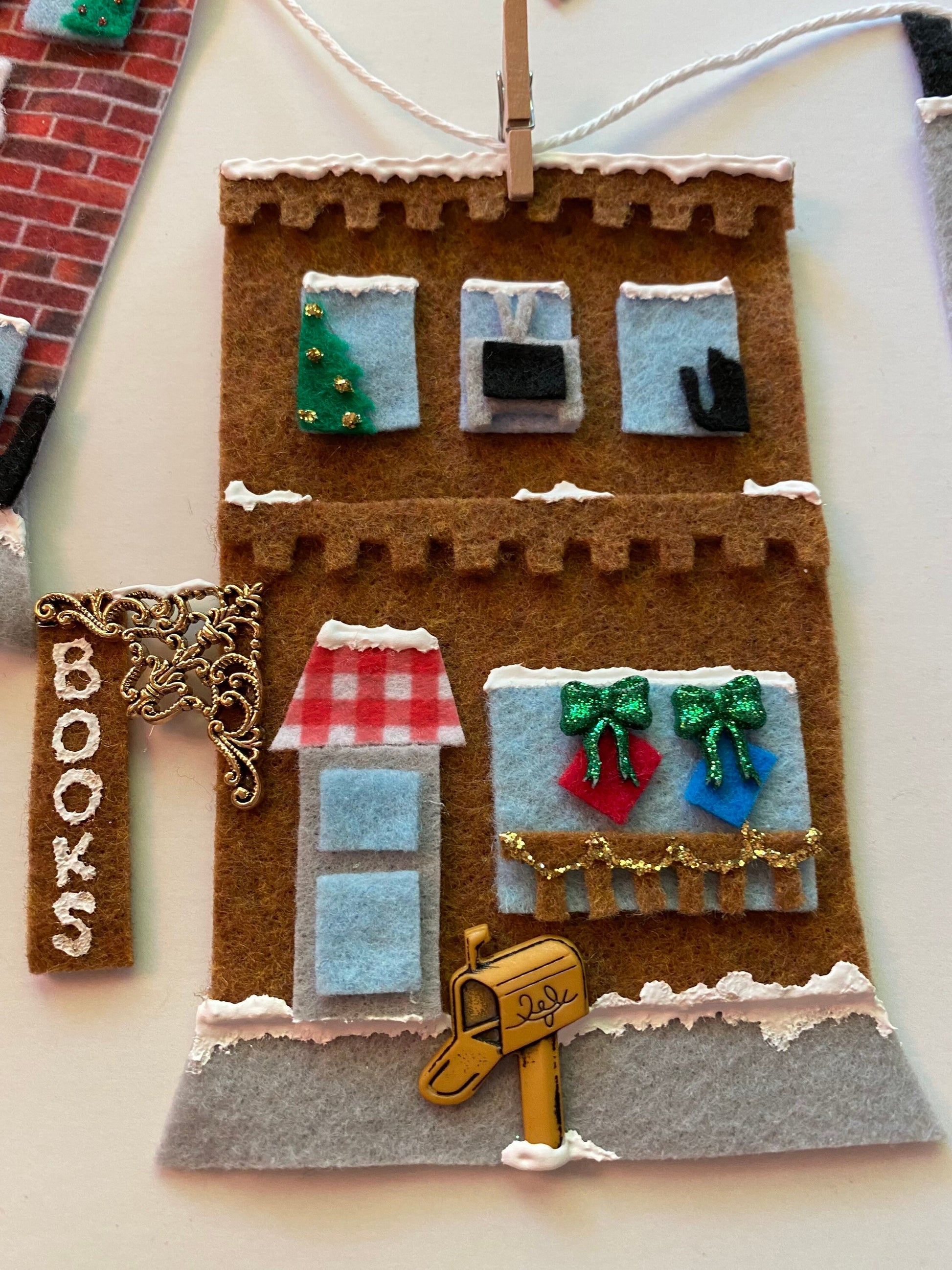 Snowy Christmas Village Banner Garland Holiday Bunting Wall Hanging Decoration for December