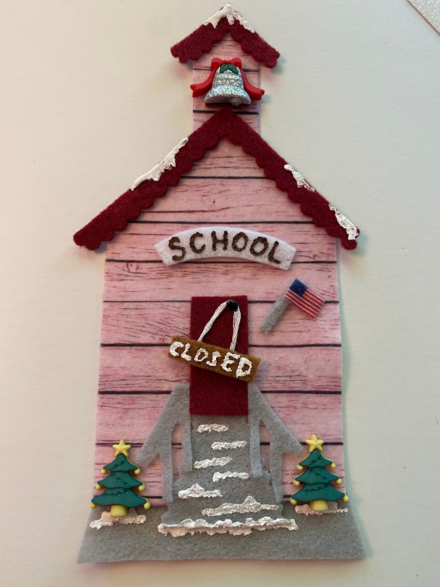 Snowy Christmas Village Banner Garland Holiday Bunting Wall Hanging Decoration for December