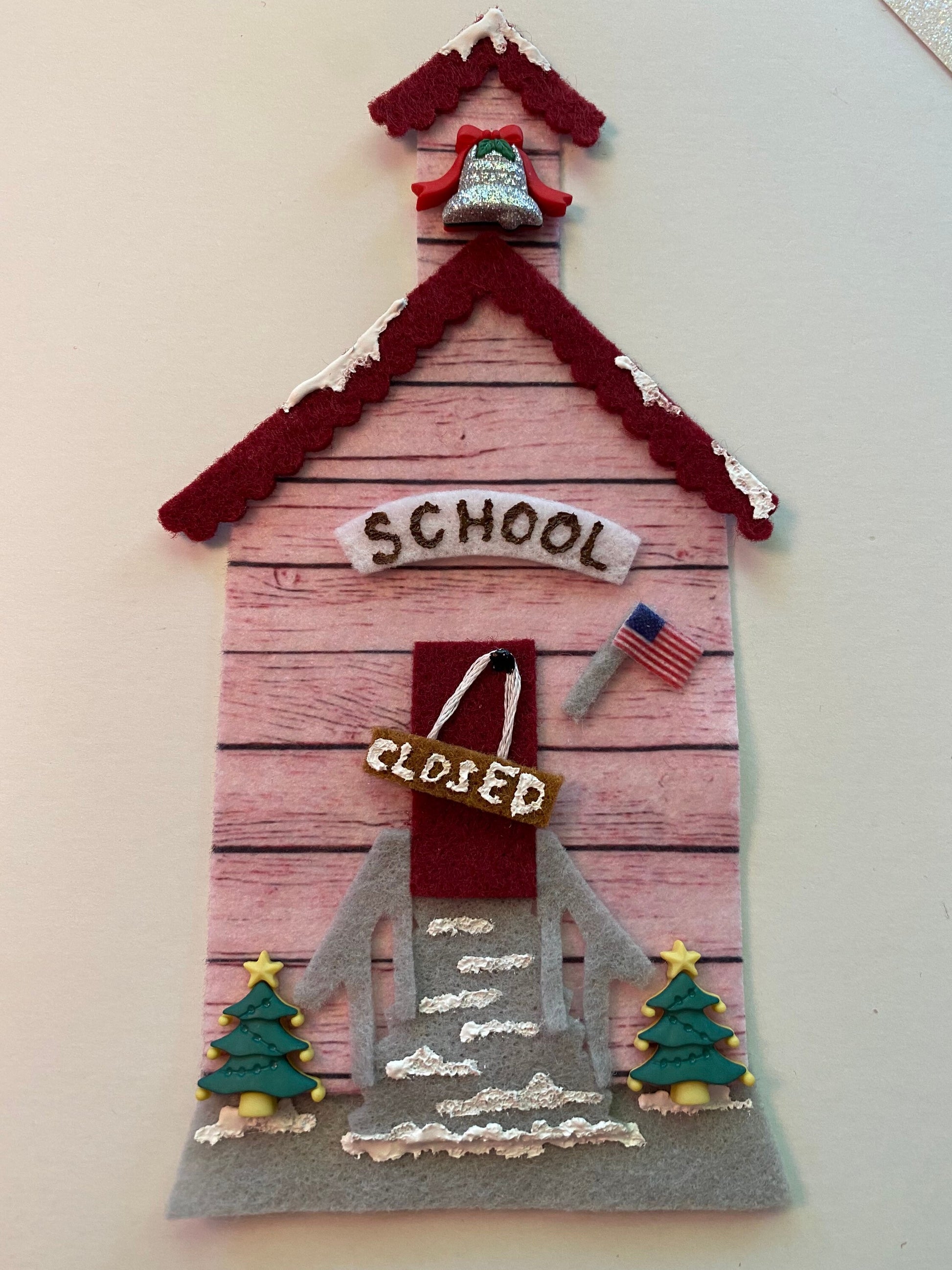 Snowy Christmas Village Banner Garland Holiday Bunting Wall Hanging Decoration for December