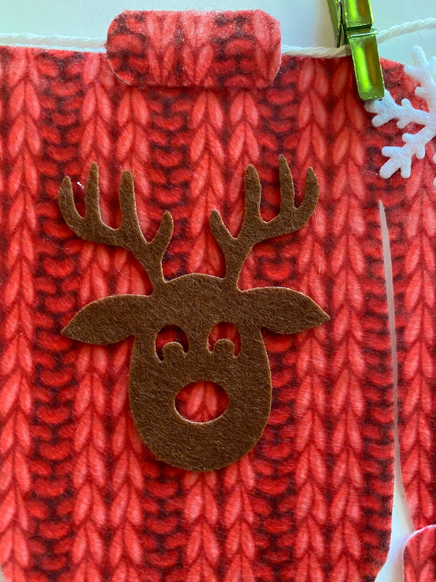 Miniature Felt Christmas Sweater Clothesline Banner Faux Knit Shirts Garland Holiday Bunting Wall Hanging Decoration for December