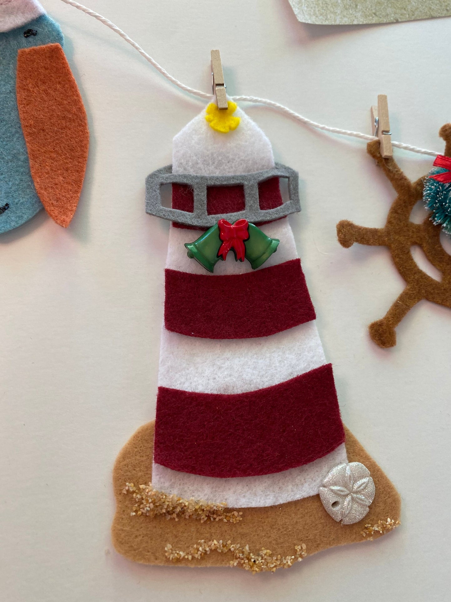 Nautical Beach Christmas Felt Banner Garland Bunting Wall Hanging Decoration