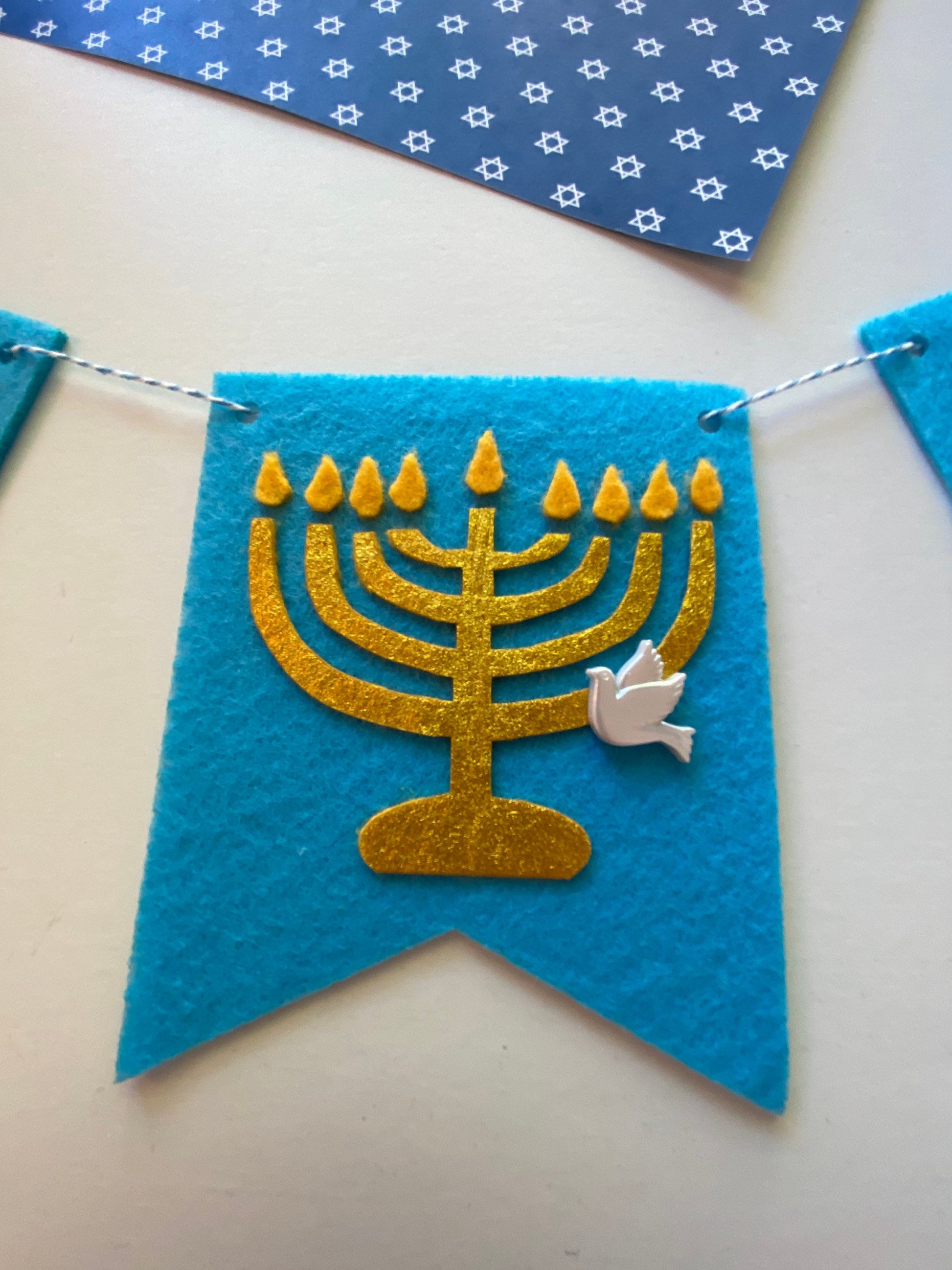 Hanukkah Felt Banner Garland Bunting Wall Hanging Decoration for December Jewish Holiday