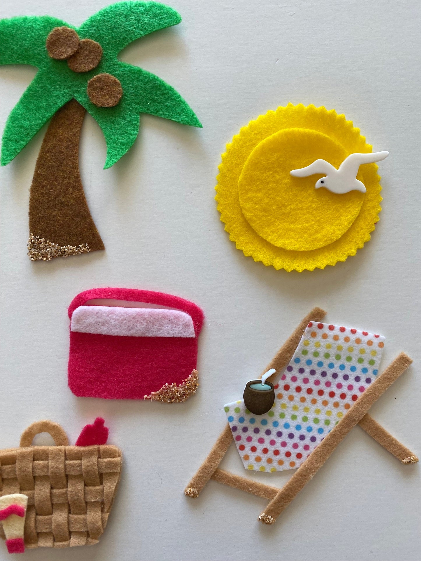 Beach Summer Felt Mini Clothesline Garland Wall Hanging Decoration