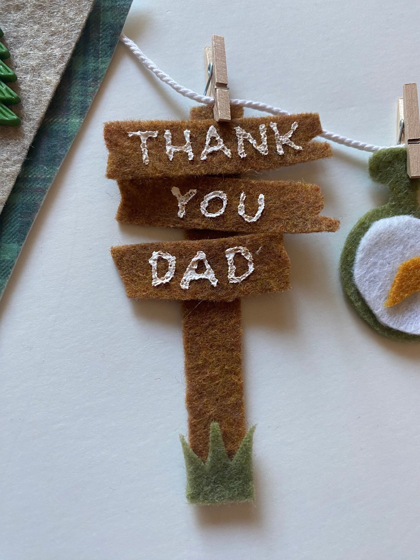 Camping Miniature Felt Clothesline Banner Garland Bunting Wall Hanging Decoration for Father’s Day