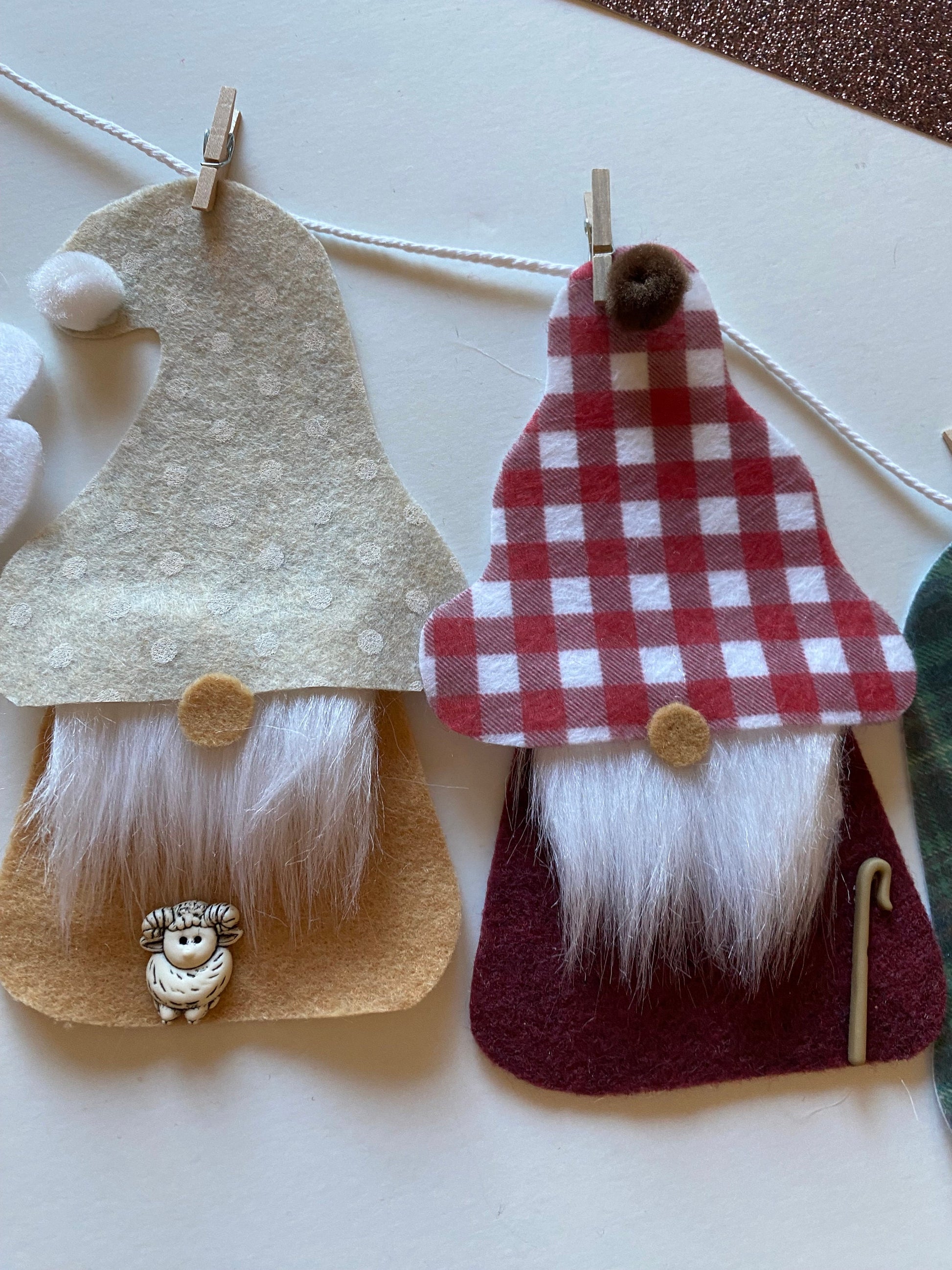 Gnome Nativity Christmas Banner, Bunting, Garland, Decoration