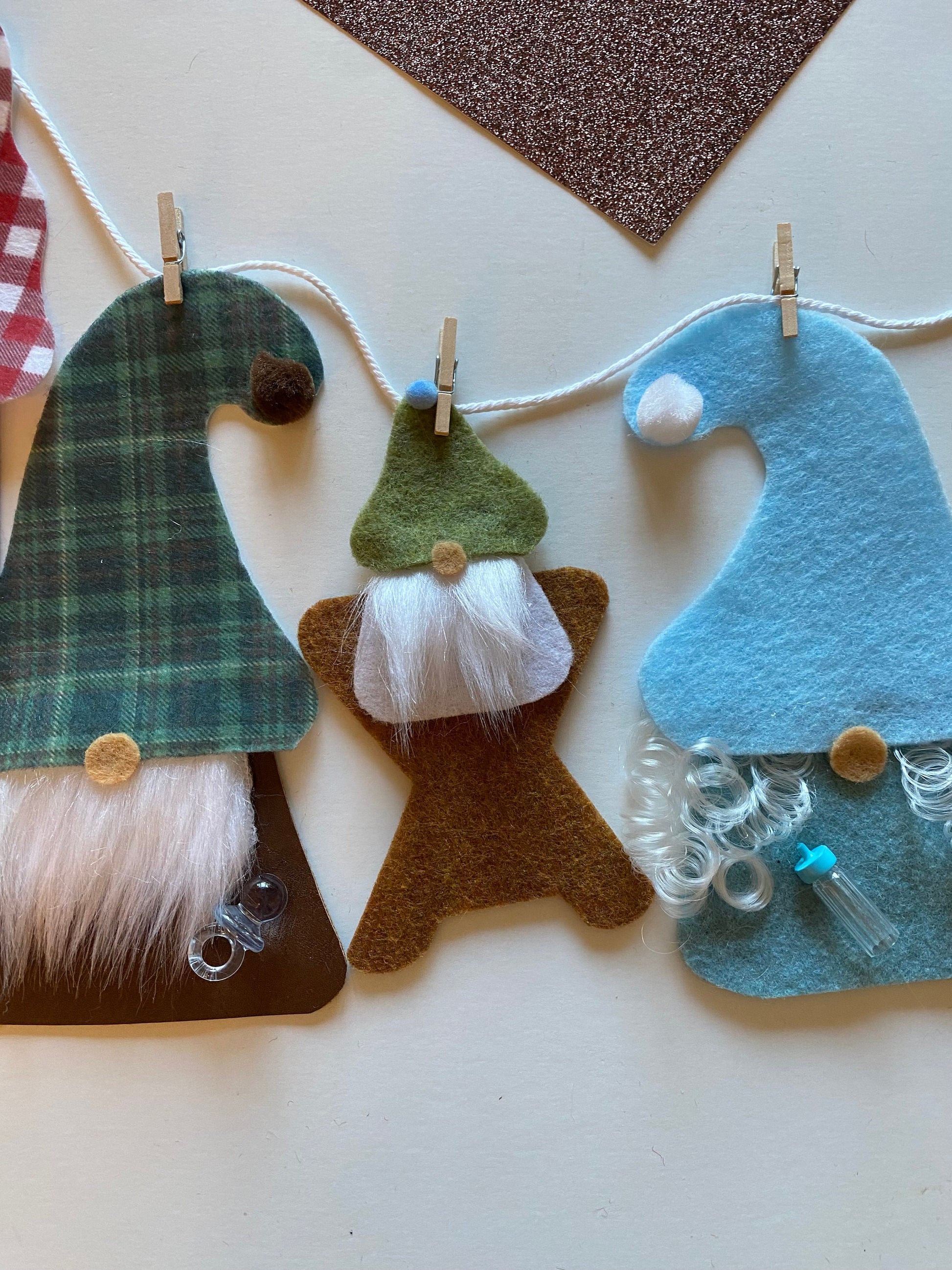 Gnome Nativity Christmas Banner, Bunting, Garland, Decoration
