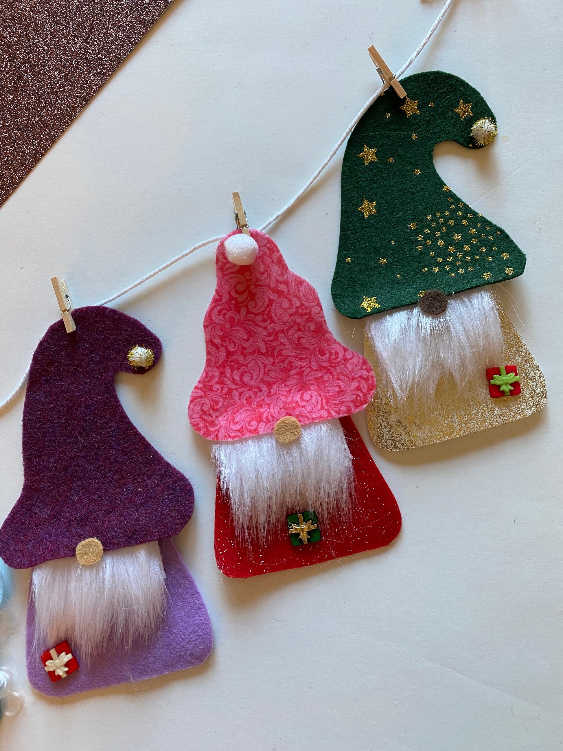 Gnome Nativity Christmas Banner, Bunting, Garland, Decoration
