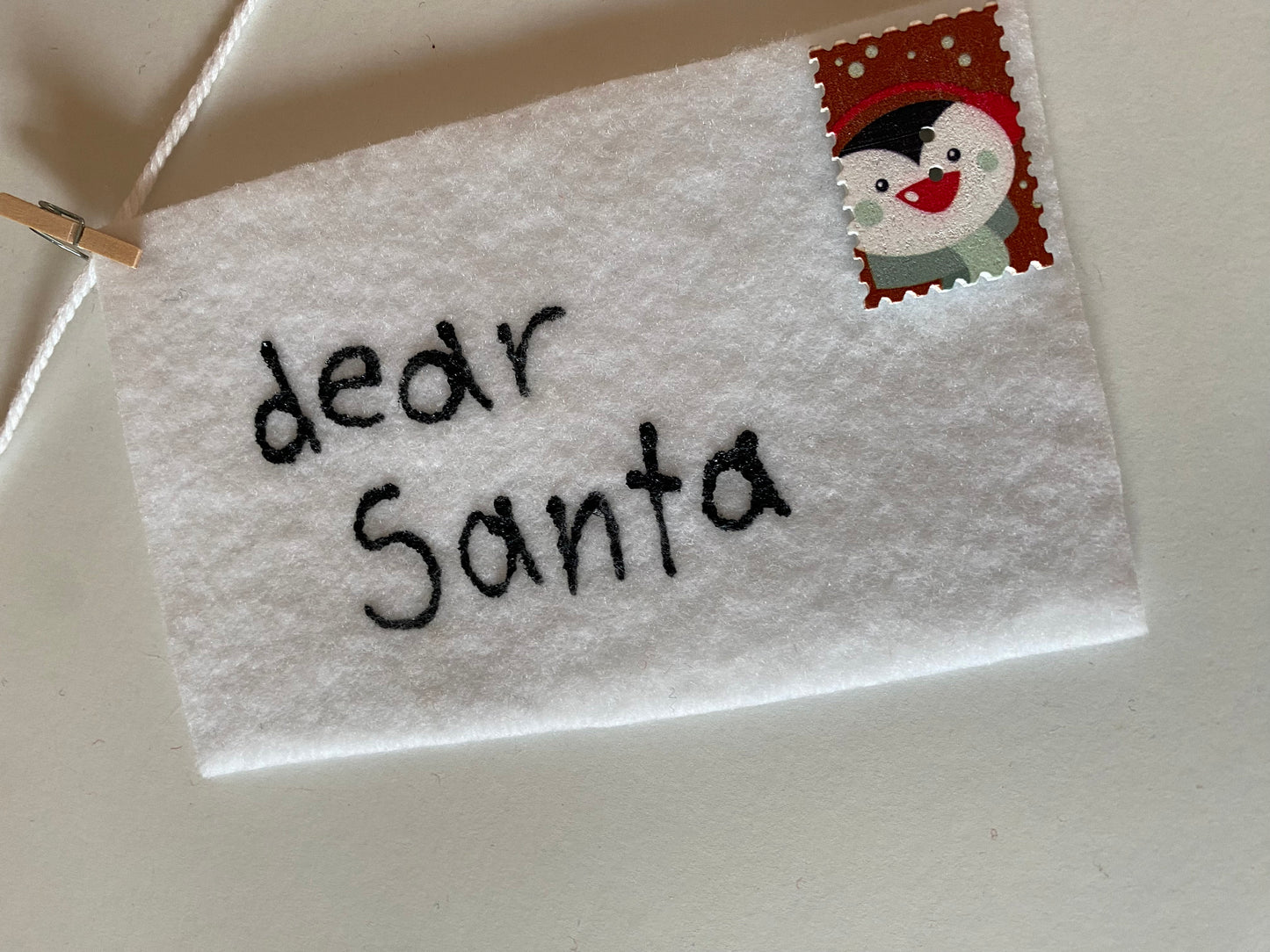 Christmas Cards Felt Banner, Letters to Santa Garland, Envelopes with Stamps Bunting, December Decoration