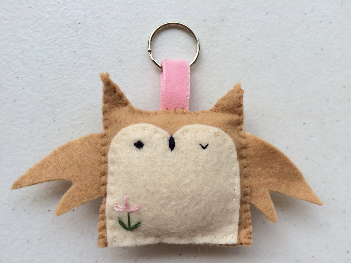 Woodland Owl Felt Keychain