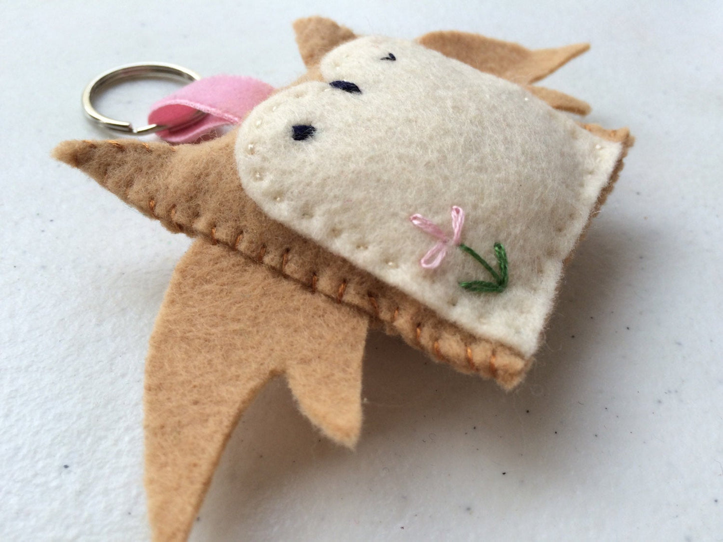 Woodland Owl Felt Keychain