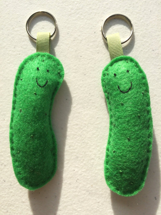 Pickle Cucumber Felt Keychain
