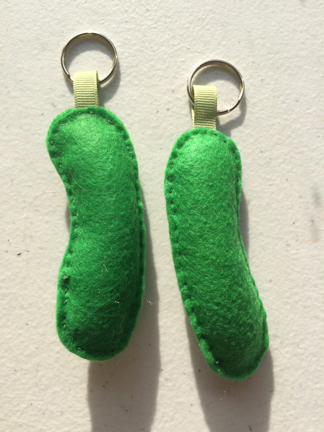 Pickle Cucumber Felt Keychain