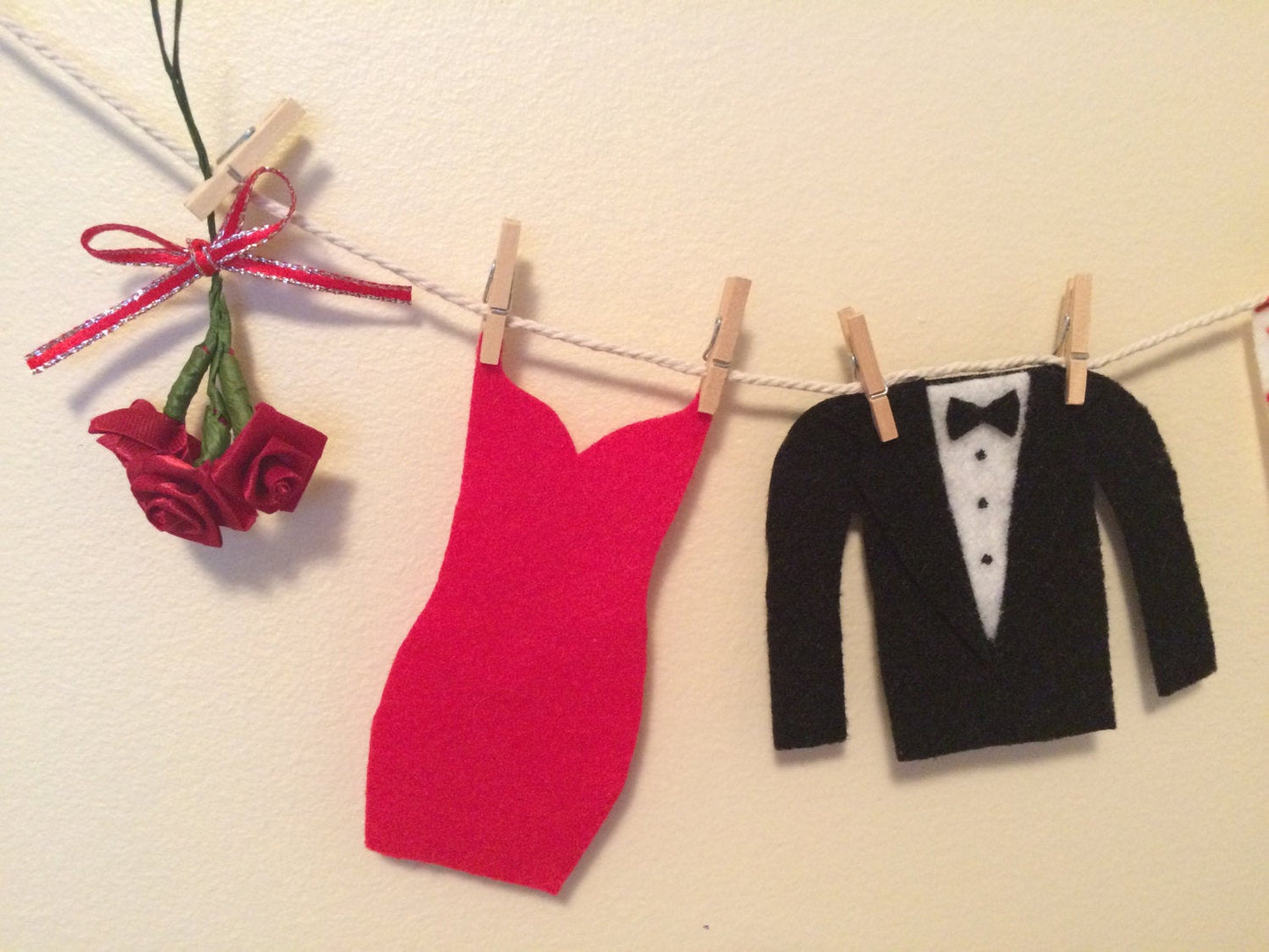 Valentine's Day Date Miniature Felt Clothesline